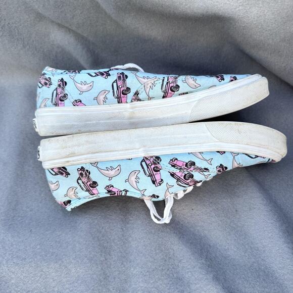 Vans Authentic Shoes‎ Size Mens 5.5 Womens 7 Blue Pink Car Dolphin Print Canvas main image 8